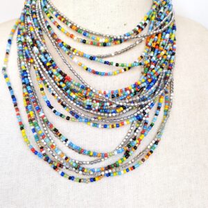 Handmade multi strand beaded necklace very heavy with metal claspe sold by Sweilems in Amman