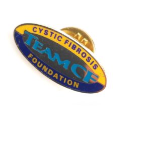 Team CF Cystic Fibrosis Foundation enamel gold-tone lapel pin sold by Sweilems in Amman