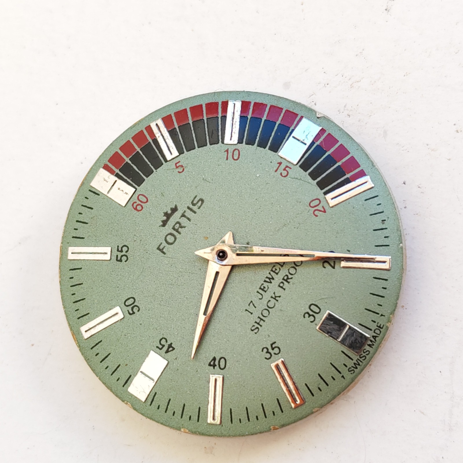 vintage Fortis Swiss-made watch needs service for parts or repair detail photograph