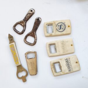Lot Of 6 vintage advertising bottle openers likely date to the 1960s or 1970s