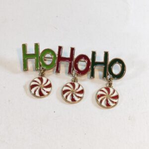 Vintage Brooch Pin Ho Ho Ho Enamel 2"