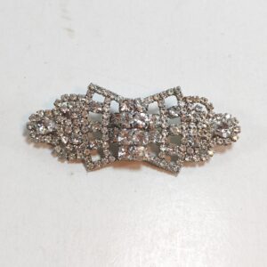Vintage High End Silver-tone Clear Prong Set Rhinestone Brooch