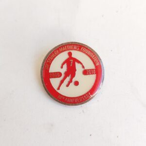 enamel pin badge celebrating the 10th anniversary of the Sir Stanley Matthews Fo sold by Sweilems in Amman