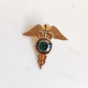 Allied Health pin from NVCC-MEC featuring a green stone sold by Sweilems in Amman