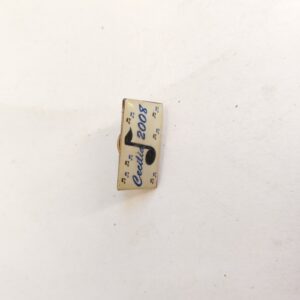 This is a vintage enamel lapel pin music-themed event Cecilia in 2008 sold by Sweilems in Amman
