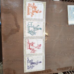 4 vintage Chinese handcrafted lady/gesha  paper cuts,  Jianzhi
