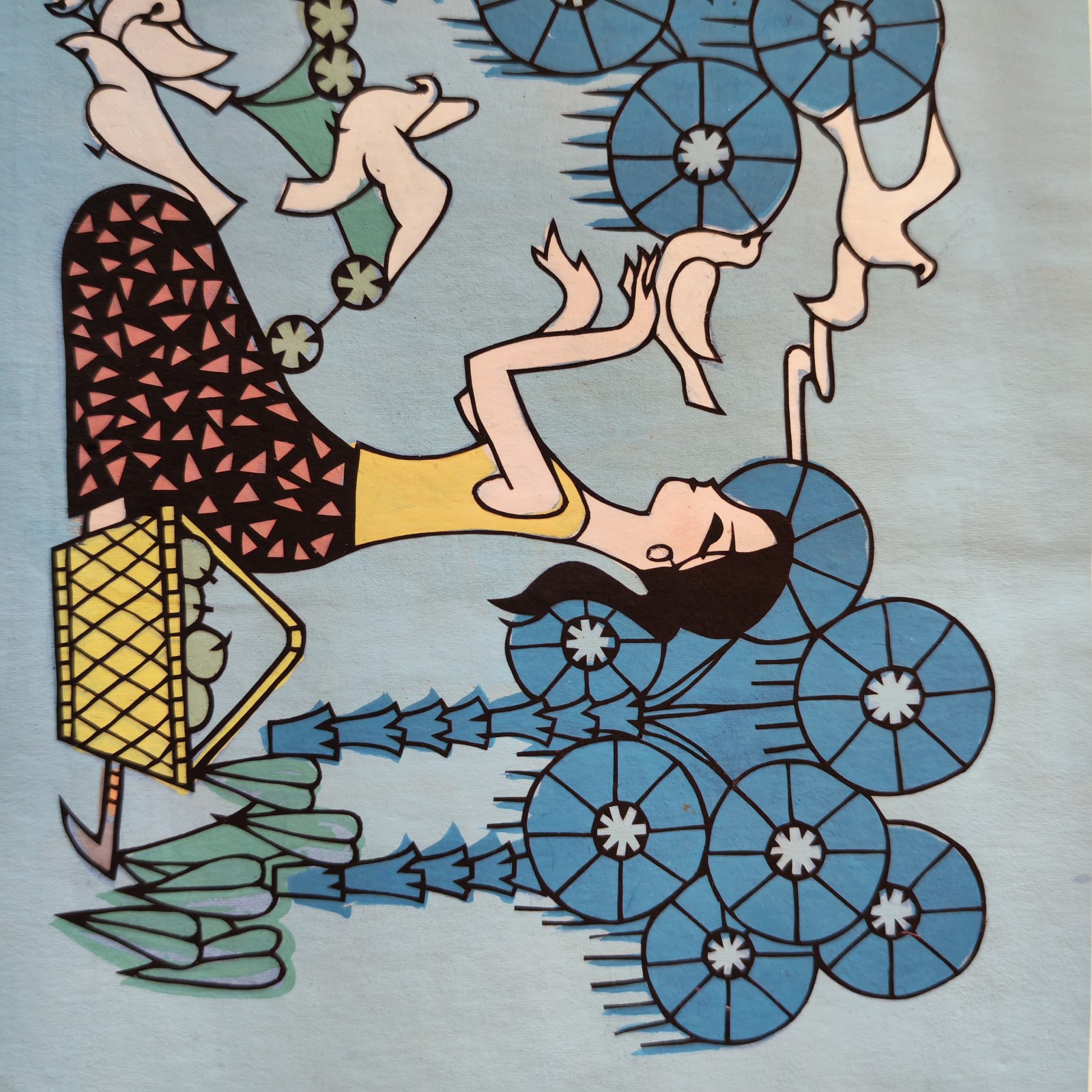 Vintage Rare Chinese/Japanese Art 7 by 5.5" in size unknown artist or details #2 - Image 3