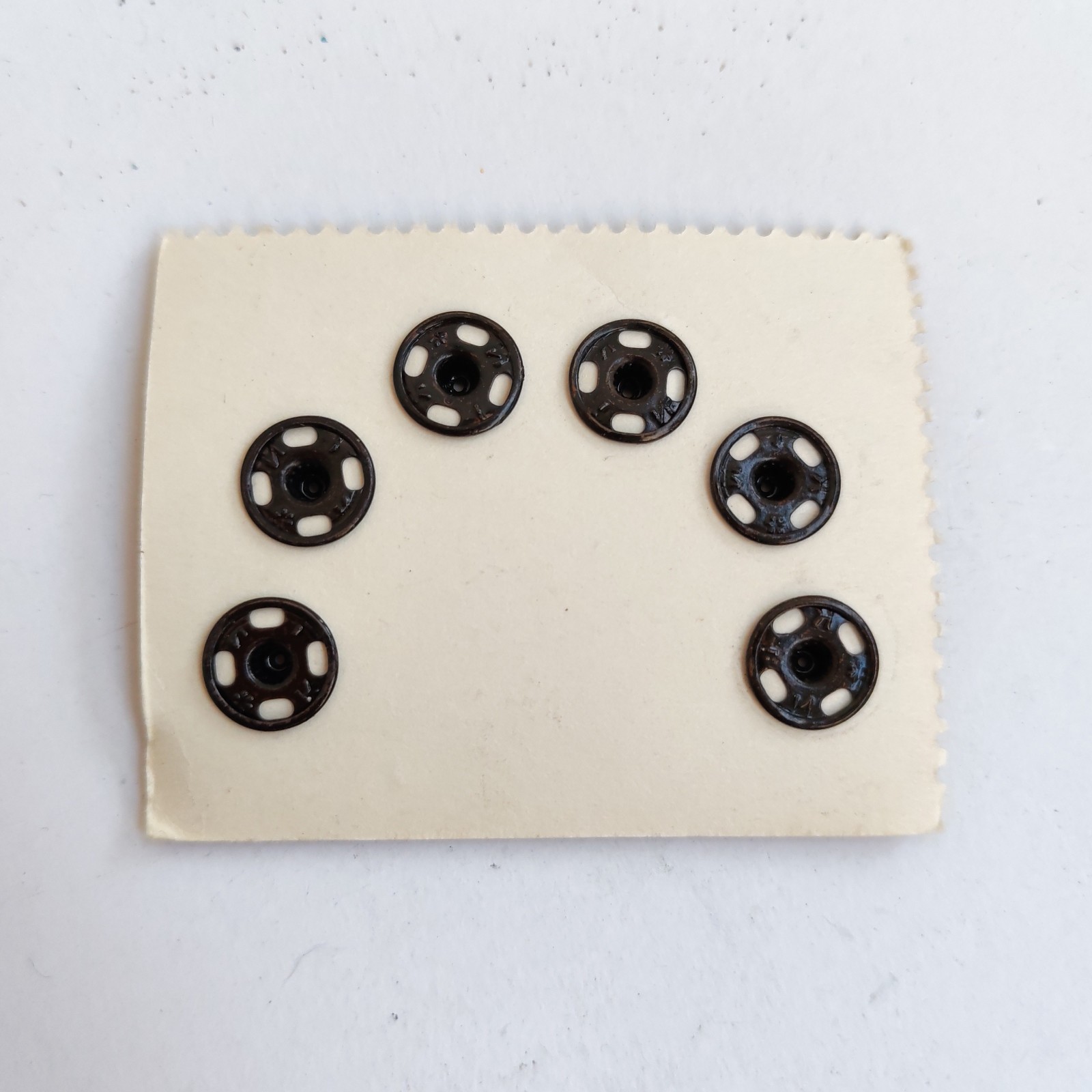 vintage Koh-i-noor branded package of black metal snap fasteners- Czechoslovakia detail photograph