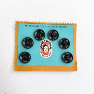 vintage Koh-i-noor branded package of black metal snap fasteners- Czechoslovakia