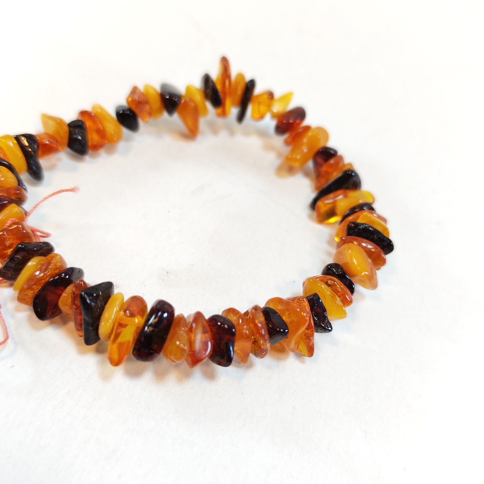 Genuine 100 natural Baltic amber bracelet - natural shape amber beads A13 detail photograph
