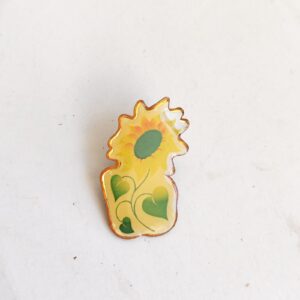 Vintage Pin - Epoxy Sunflower Enamel Lapel sold by Sweilems in Amman