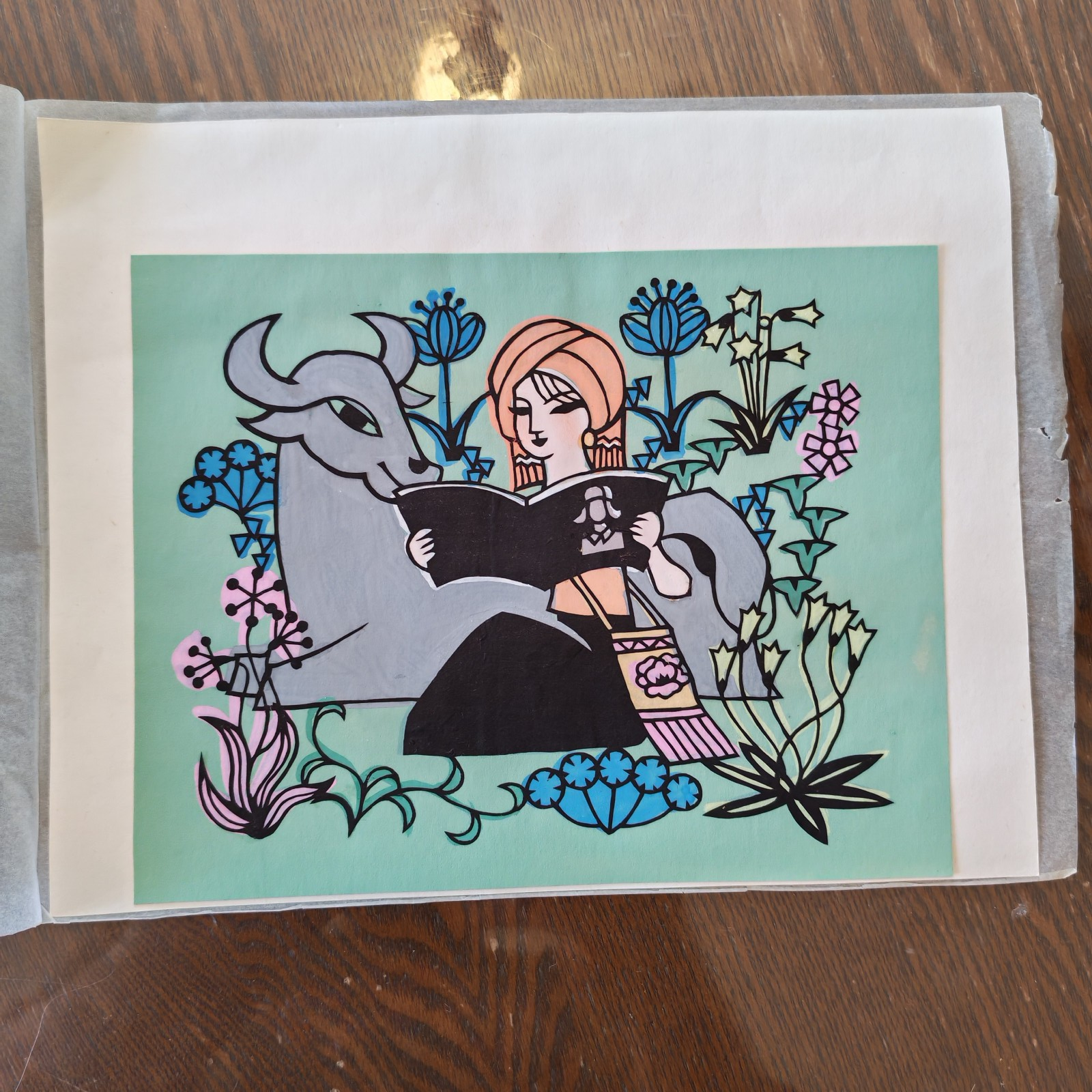 Vintage Rare Chinese/Japanese Art 7 by 5.5" in size unknown artist or details #3