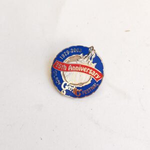 enamel lapel pin commemorating the 25th Anniversary of the Gilroy Garlic Festiva sold by Sweilems in Amman