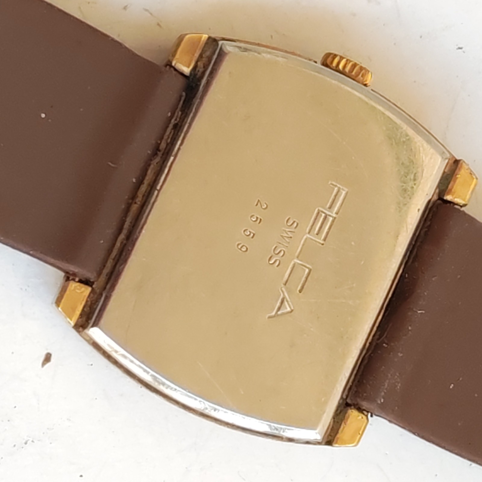 vintage Felca ladies wristwatch hand winding gold plated 10micron detail photograph