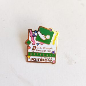USA SOFTBALL U S Olympic Festival Rainbow Foods 1990 Hat Lapel Pin Badge sold by Sweilems in Amman