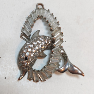 Dolphin Metal Pendant with stones 1 5 sold by Sweilems in Amman