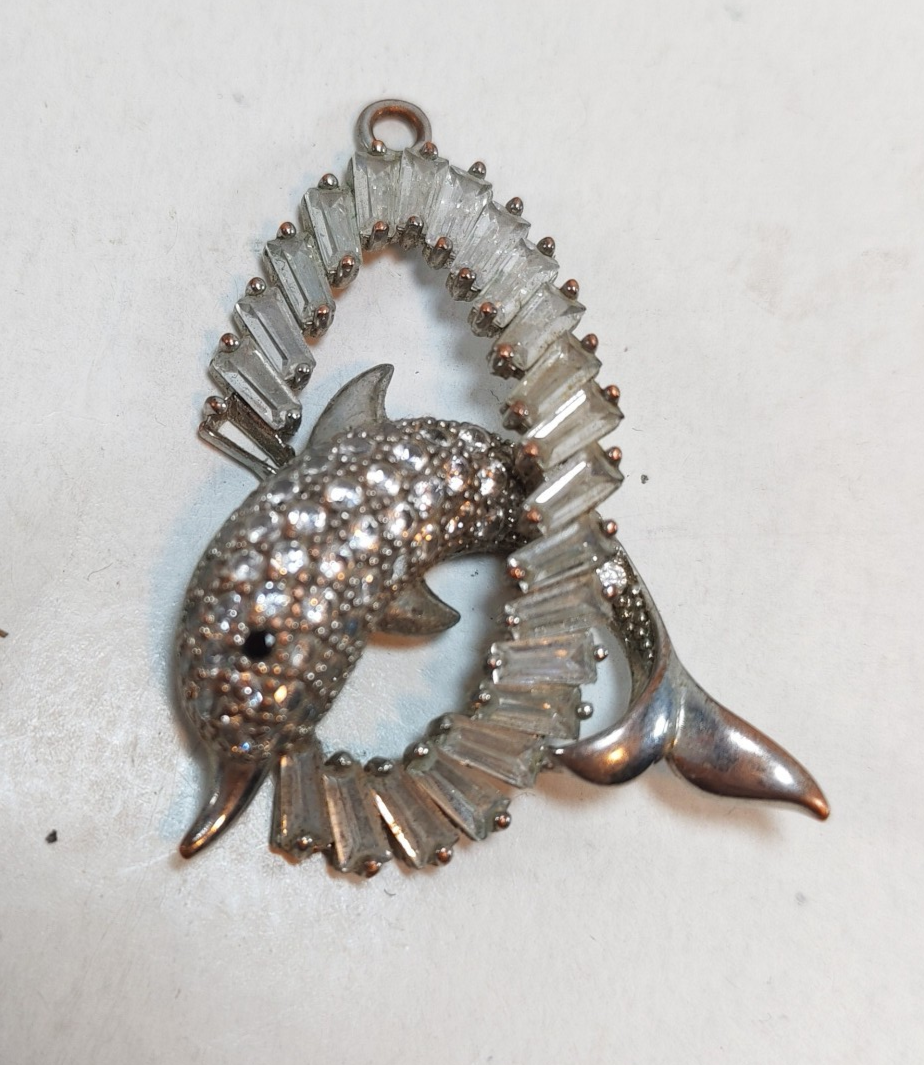 Dolphin Metal Pendant with stones 1 5 sold by Sweilems in Amman