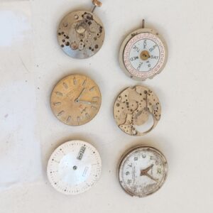 Lot of 6 Vintage Mechanical Watch Movements - Not Working - For Parts -Lot#11677