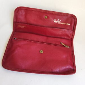 Vintage 80s Mundi red soft leather clutch purse 7 5 X 4 5 sold by Sweilems in Amman