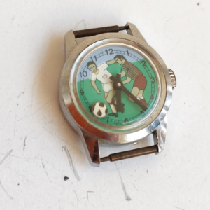 Vintage Swiss child s Mechanical soccer watch movable soccer ball sold by Sweilems in Amman