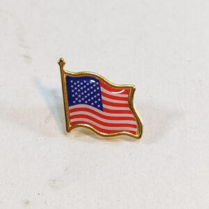 American Flag Waving Gold Tone Vintage Lapel Pin 7 sold by Sweilems in Amman