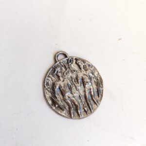 Gemini Retro style metal medallion showing the Twins with spear and shield sold by Sweilems in Amman