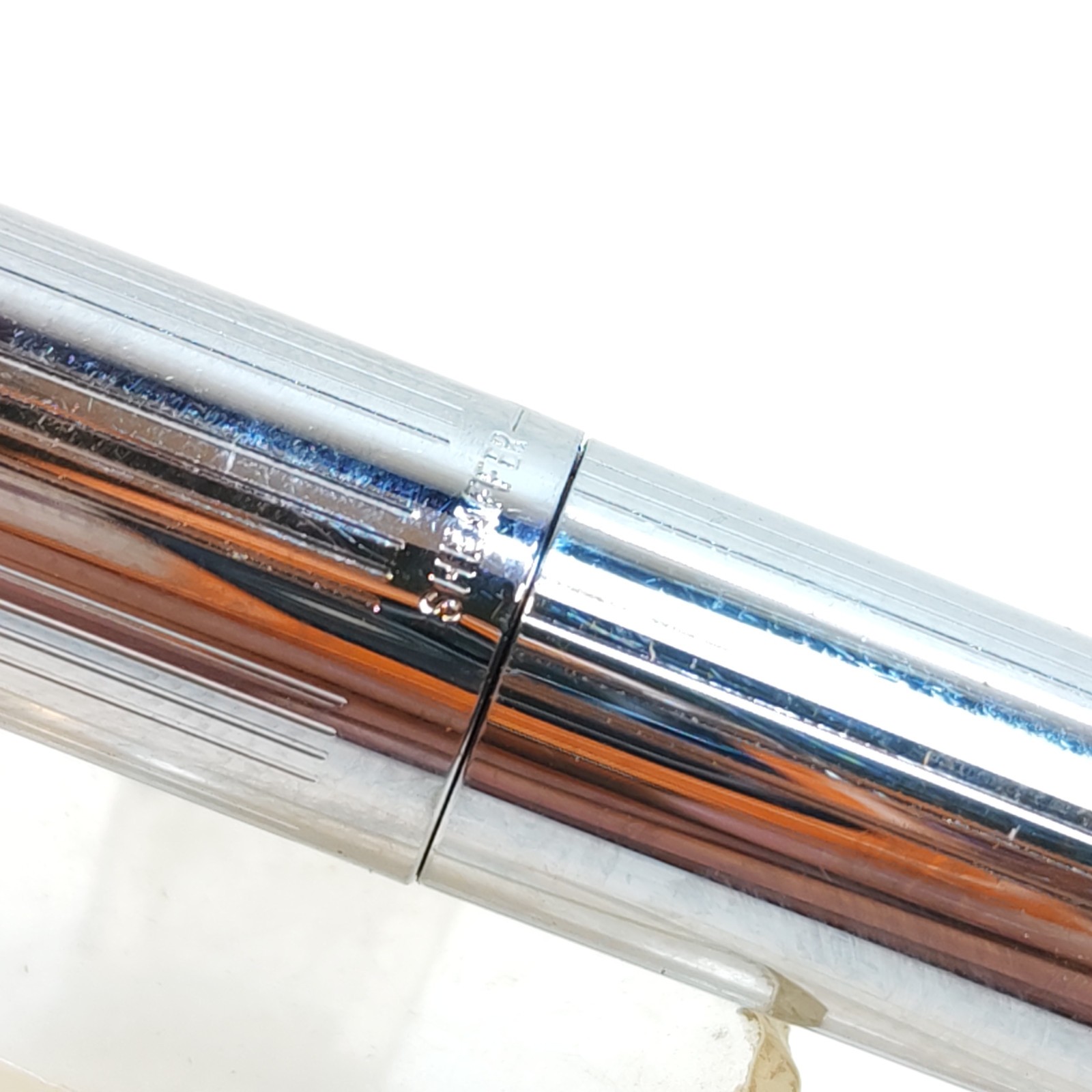 Sheaffer Imperial Fountain Pen Metal chrome body USA detail photograph