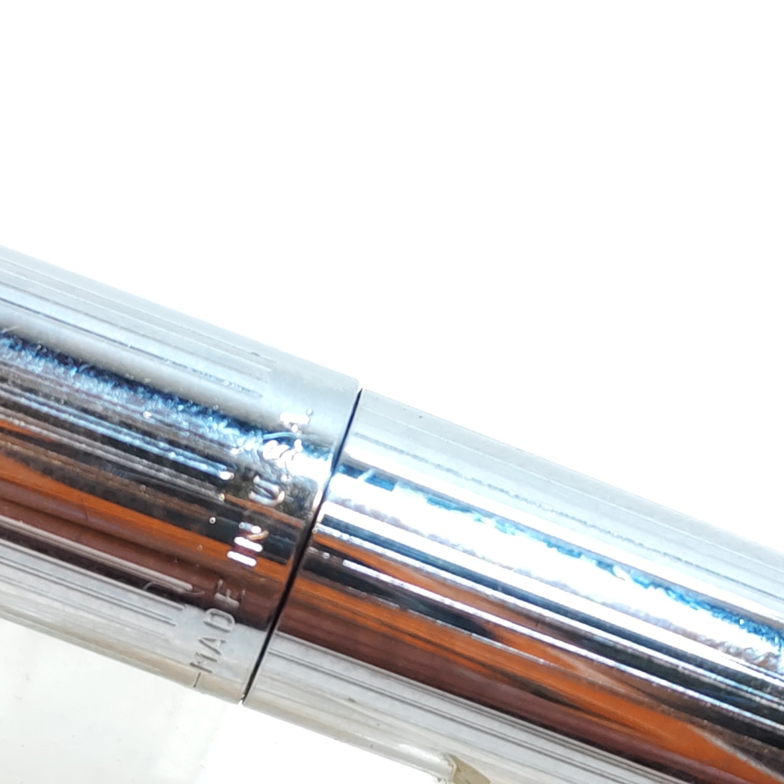 Sheaffer Imperial Fountain Pen Metal chrome body USA detail photograph