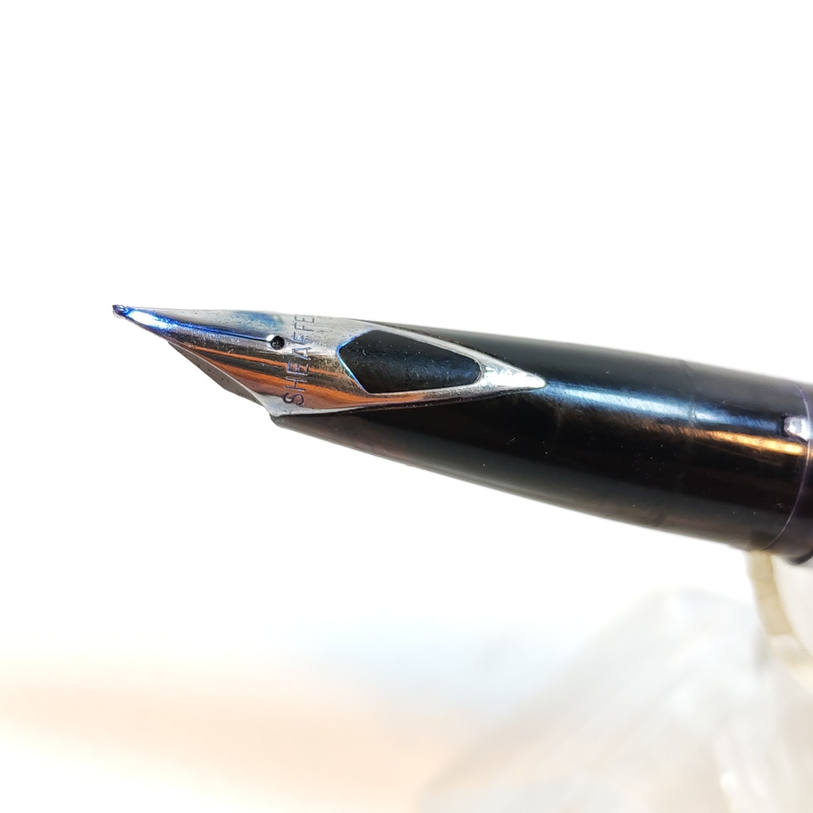 Sheaffer Imperial Fountain Pen Metal chrome body USA detail photograph