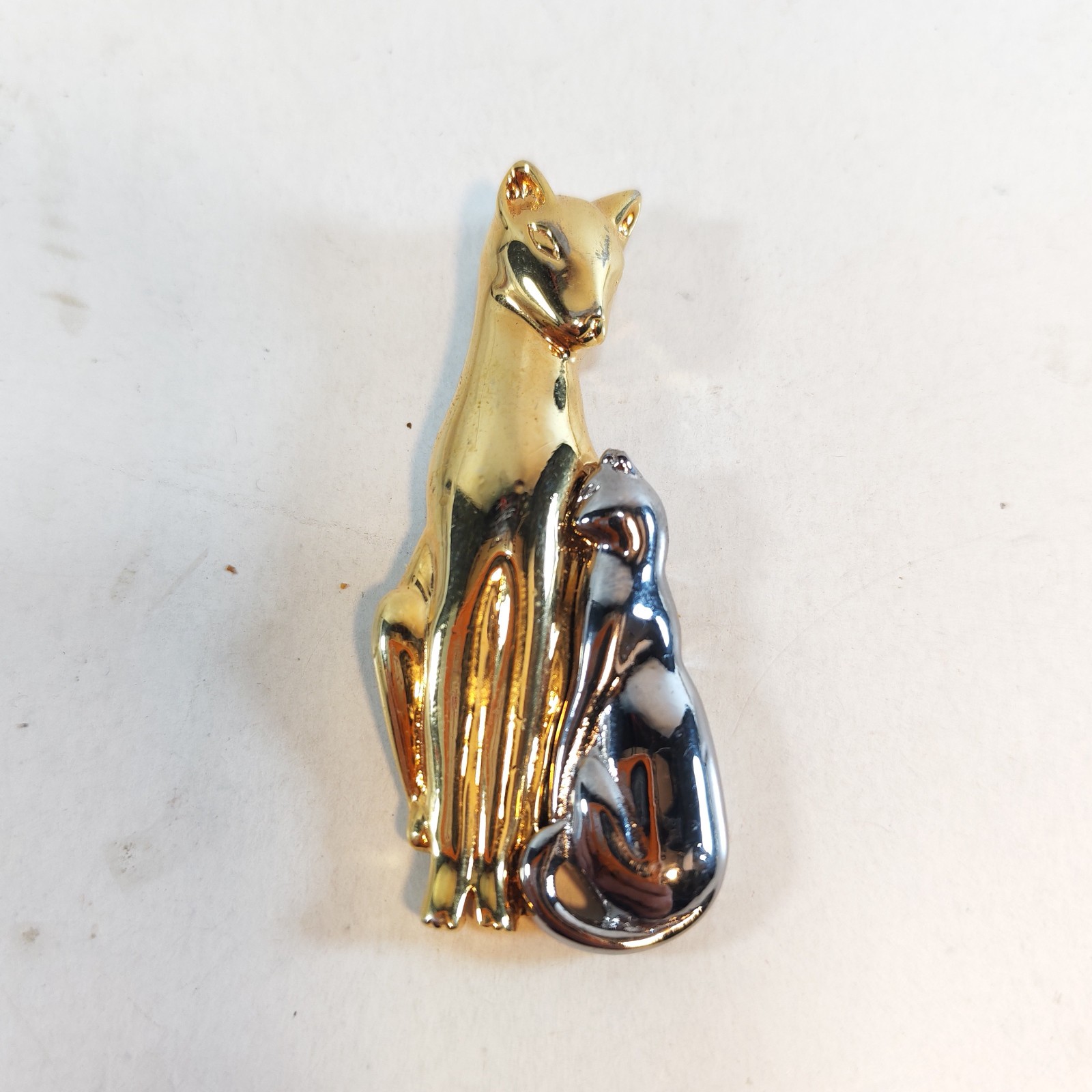 Vintage Silver Gold Siamese Cat Brooch Pin 2 2 sold by Sweilems in Amman
