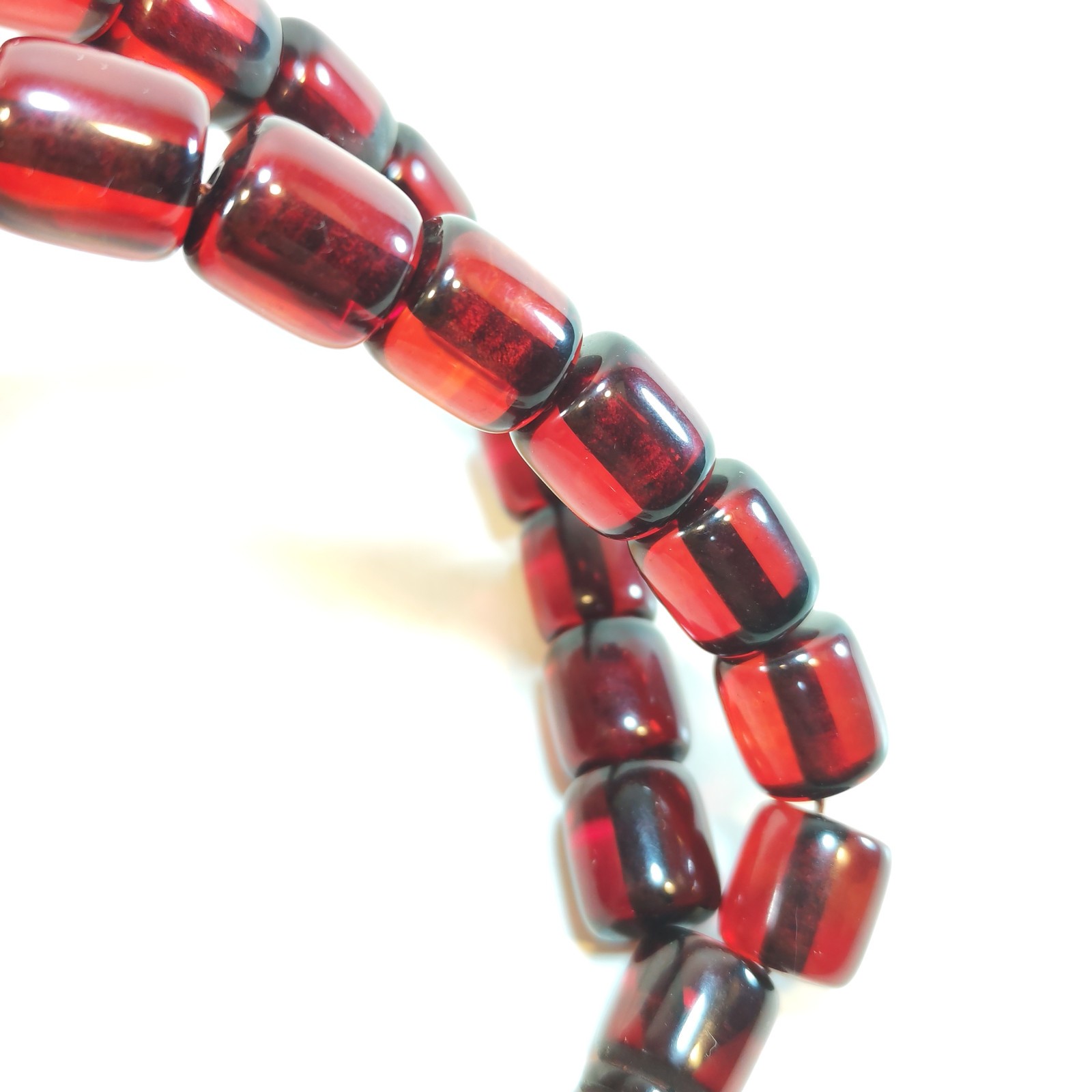 33 Beads Faturan Style Tasbih Cherry Red Prayer Beads Misbaha Subha detail photograph