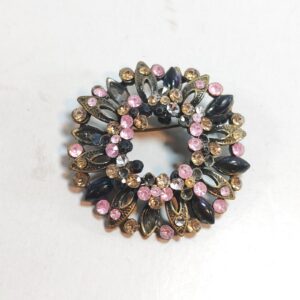 Floral Wreath Multicolor Rhinestone Brooch Pin 2 sold by Sweilems in Amman