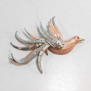 Vintage Art Deco pink Enamel Rhinestone Bird Brooch Pin 3 sold by Sweilems in Amman