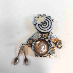 handmade resin brooch signed 2 sold by Sweilems in Amman