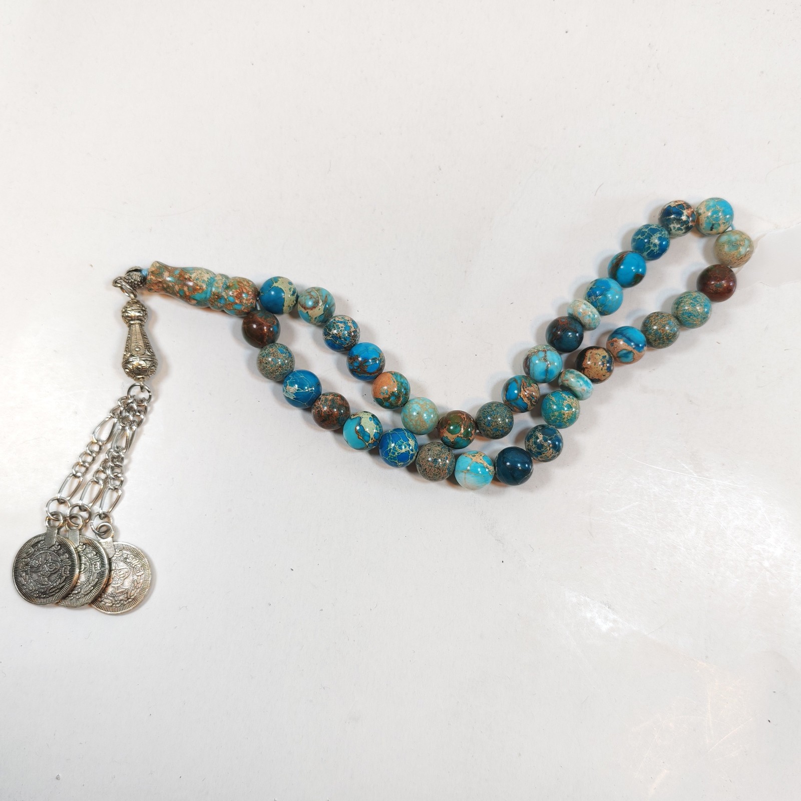 33 Beads Imperial Jasper Tasbih Prayer Beads Blue Turquoise Style Misbaha sold by Sweilems in Amman