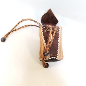 African Tuareg Hand Made Genuine leather coins beads pouch 5 long sold by Sweilems in Amman