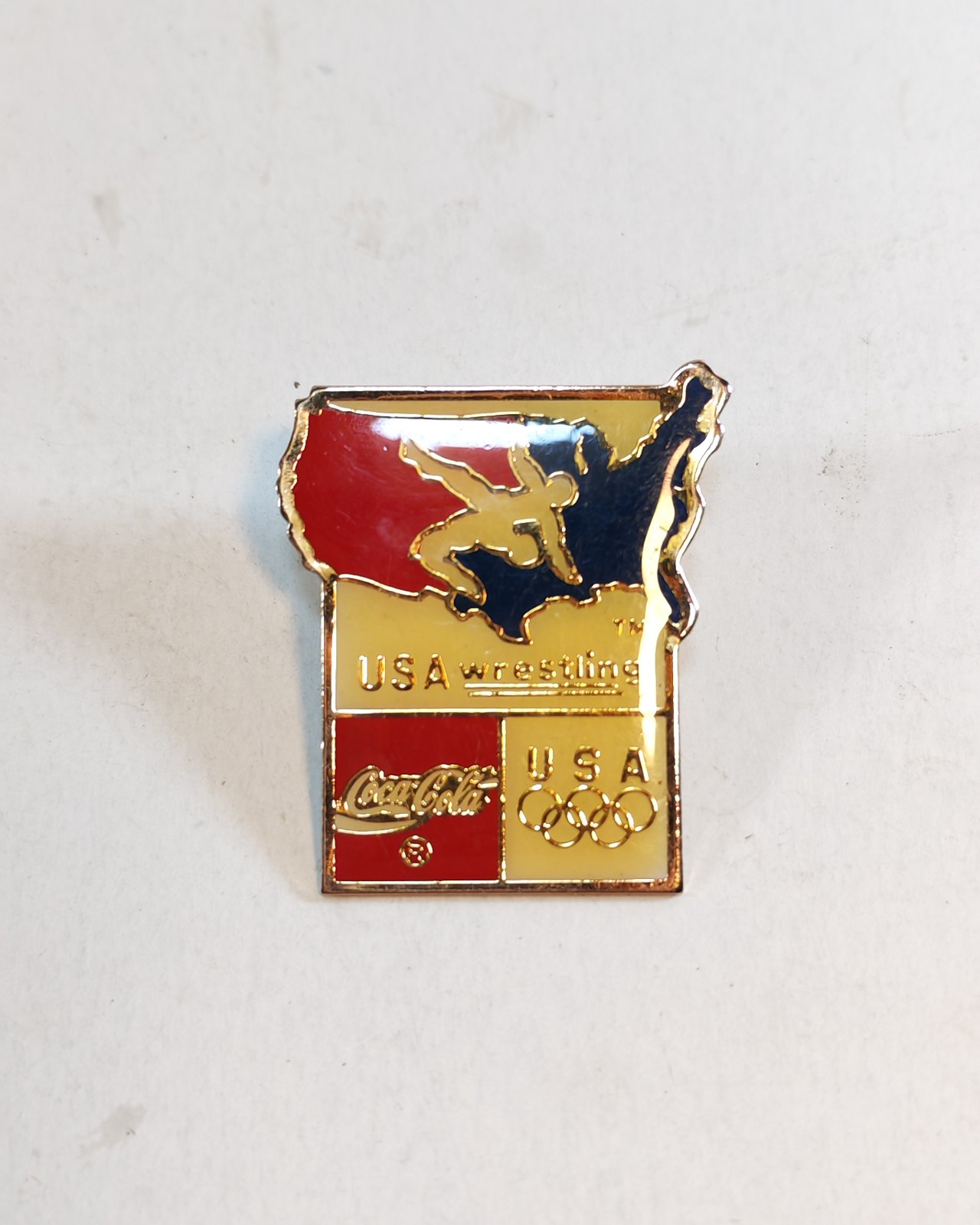 Coca Cola Olympics USA Wrestling Barcelona 1992 Lapel Pin 1 2 sold by Sweilems in Amman