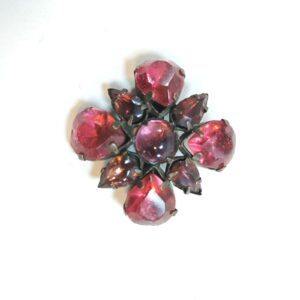 Cranberry color Glass Floral Pin Brooch 2 sold by Sweilems in Amman