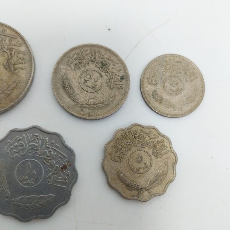 Iraq 5 Coins 5 10 25 50 100 Fils Used 1970-1975 detail photograph