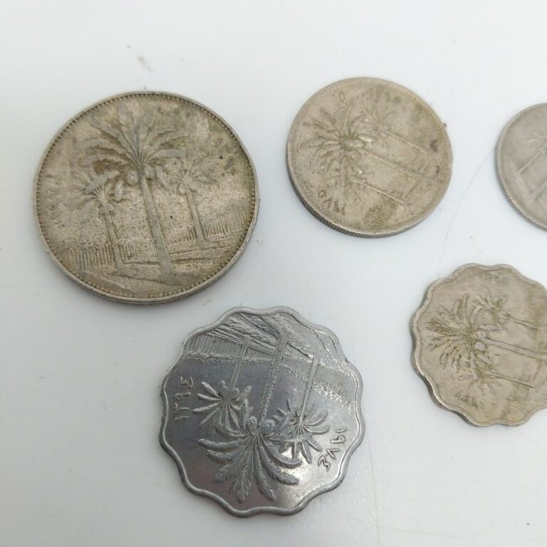 Iraq 5 Coins 5 10 25 50 100 Fils Used 1970-1975 detail photograph