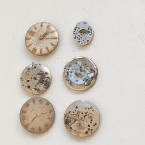 Lot of 6 Vintage Mechanical Watch Movements - Not Working - For Parts -Lot#11681