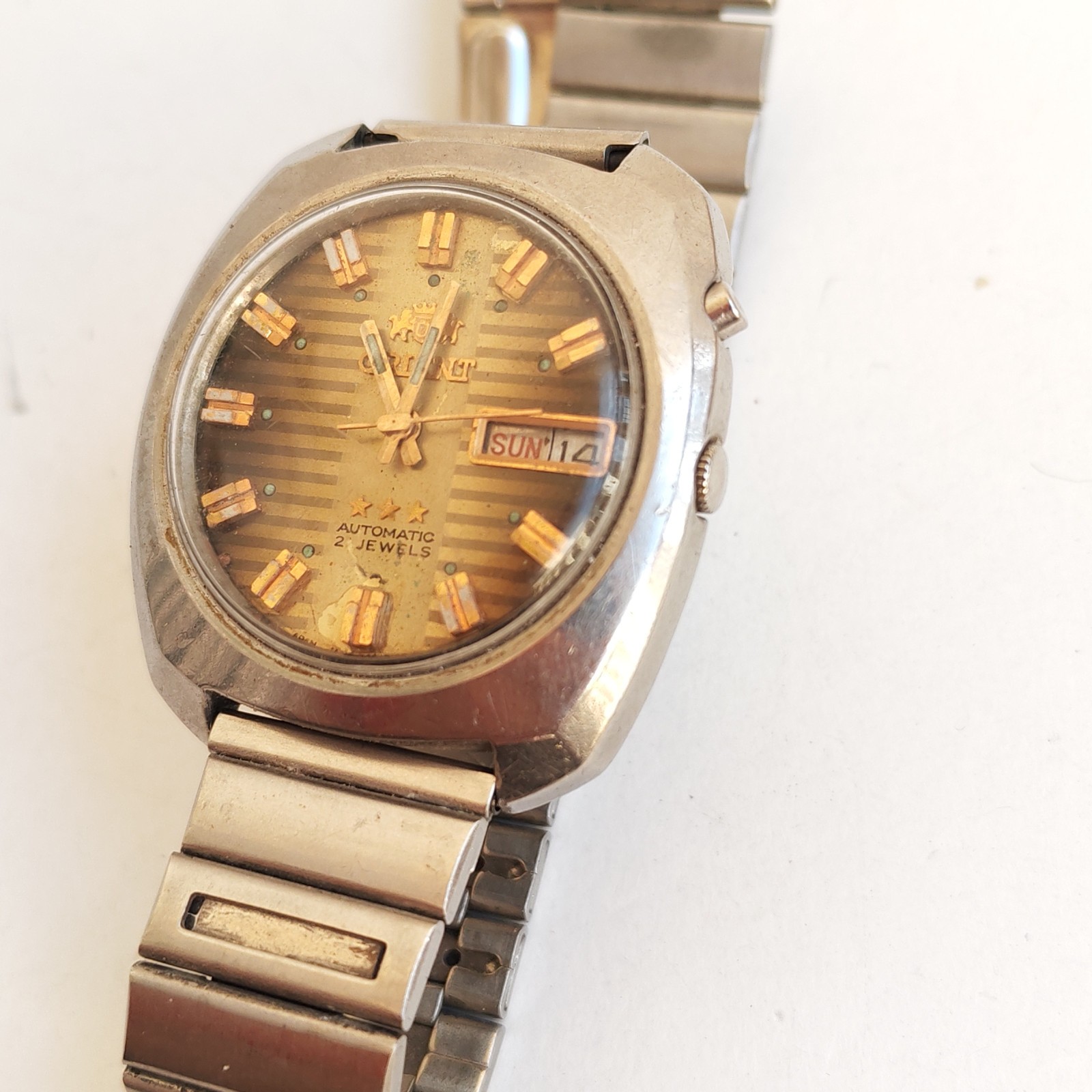Vintage ORIENT Automatic 21 Jewels Japan Watch not Working detail photograph