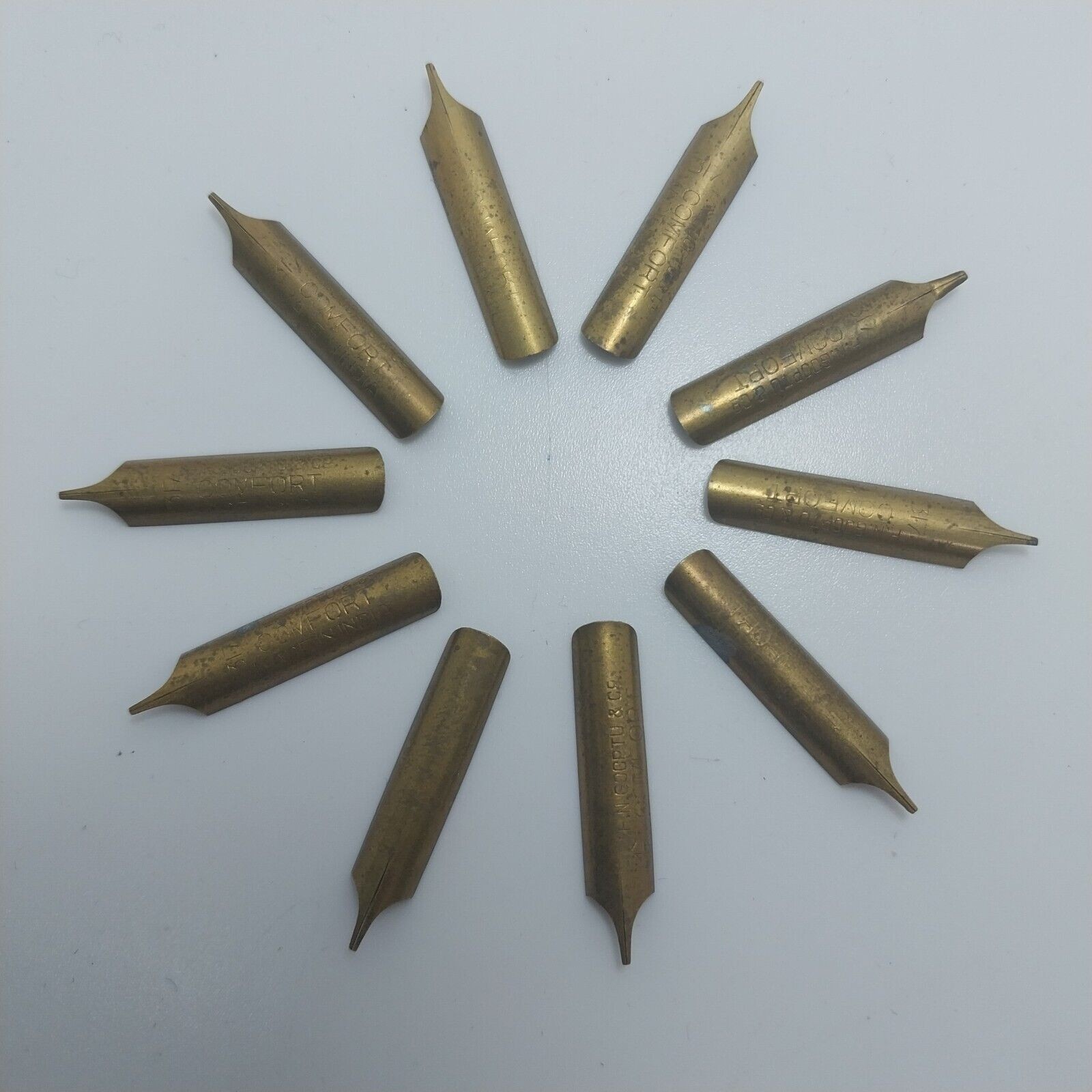 10 X NOS Vintage Brass Calligraphy Nibs F N Gooptu CP 317 INDIA sold by Sweilems in Amman