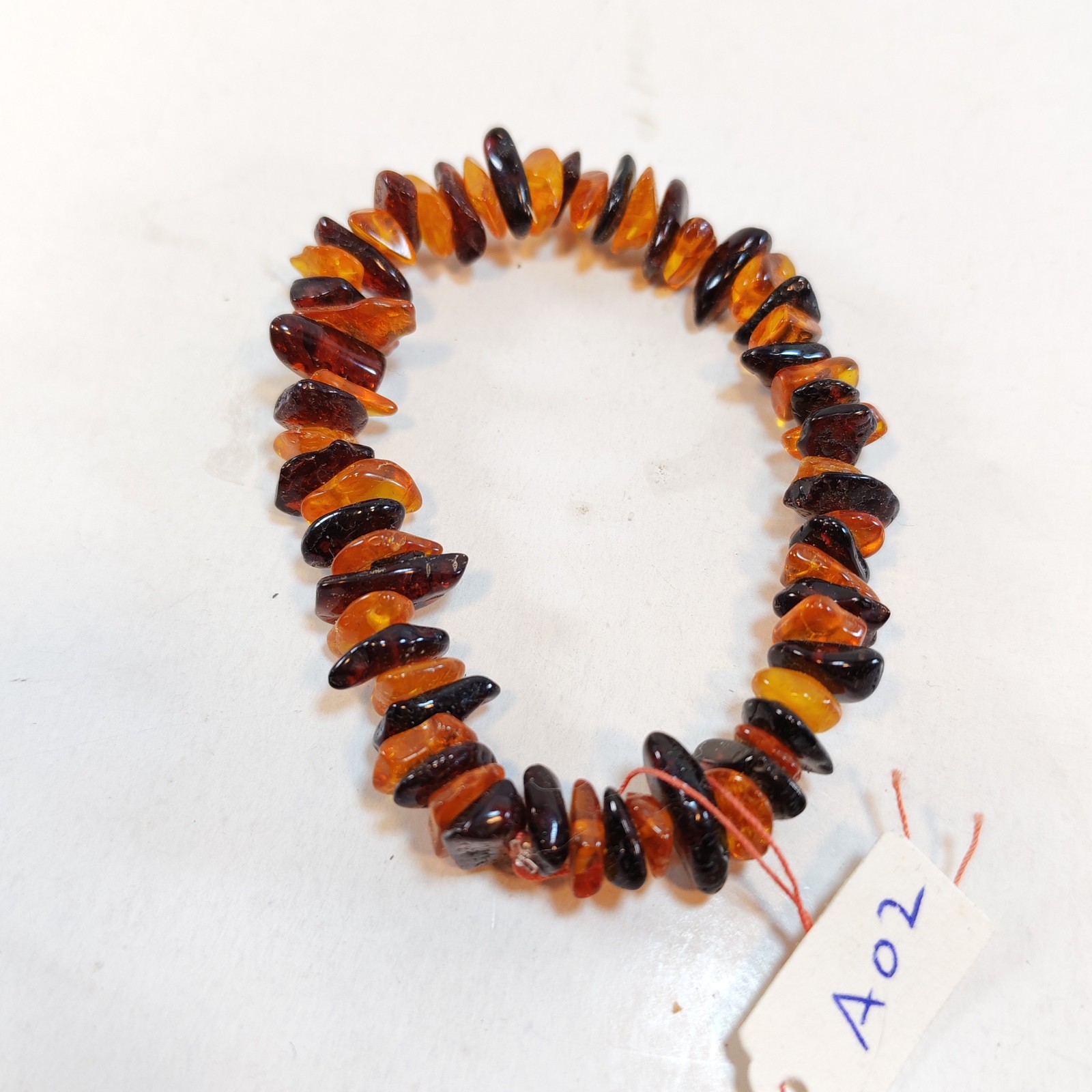 Genuine 100 natural Baltic amber bracelet - natural shape amber beads A02 detail photograph