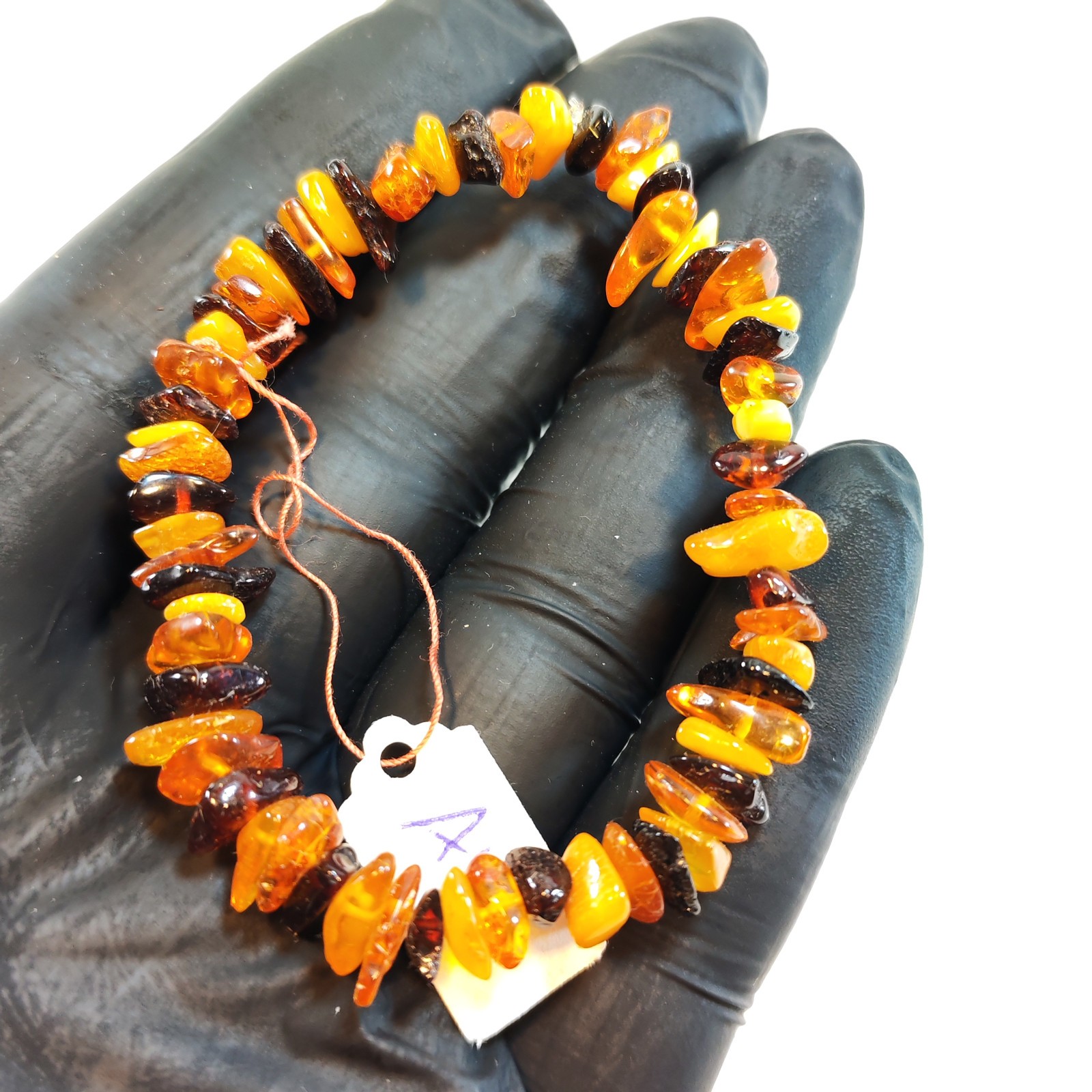 Genuine 100 natural Baltic amber bracelet - natural shape amber beads A02 sold by Sweilems in Amman