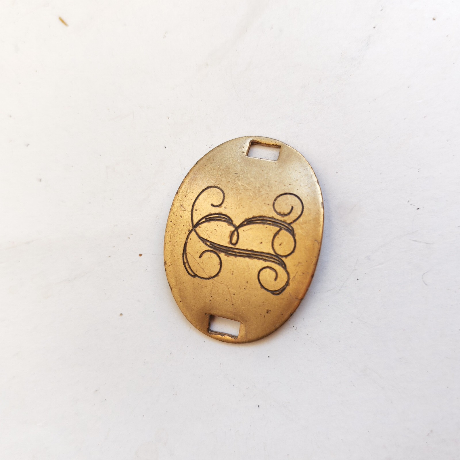 Letter B - Brass Initial Letter Charm Disk for bracelet sold by Sweilems in Amman