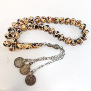 33 Beads Mosaic Resin Tasbih Prayer Beads Brown Cream Amber Misbaha Islamic Subh sold by Sweilems in Amman