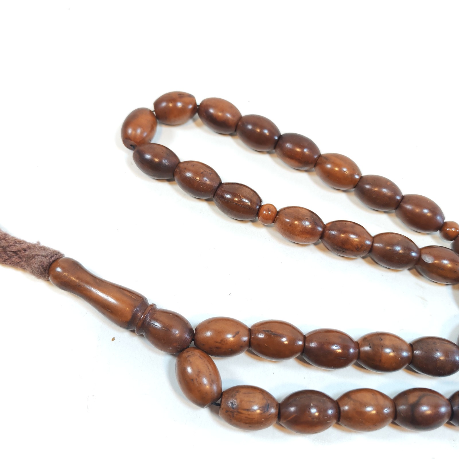 33 Beads Natural Kuka Wood Tasbih Prayer Beads Brown Misbaha Islamic Subha Handm detail photograph