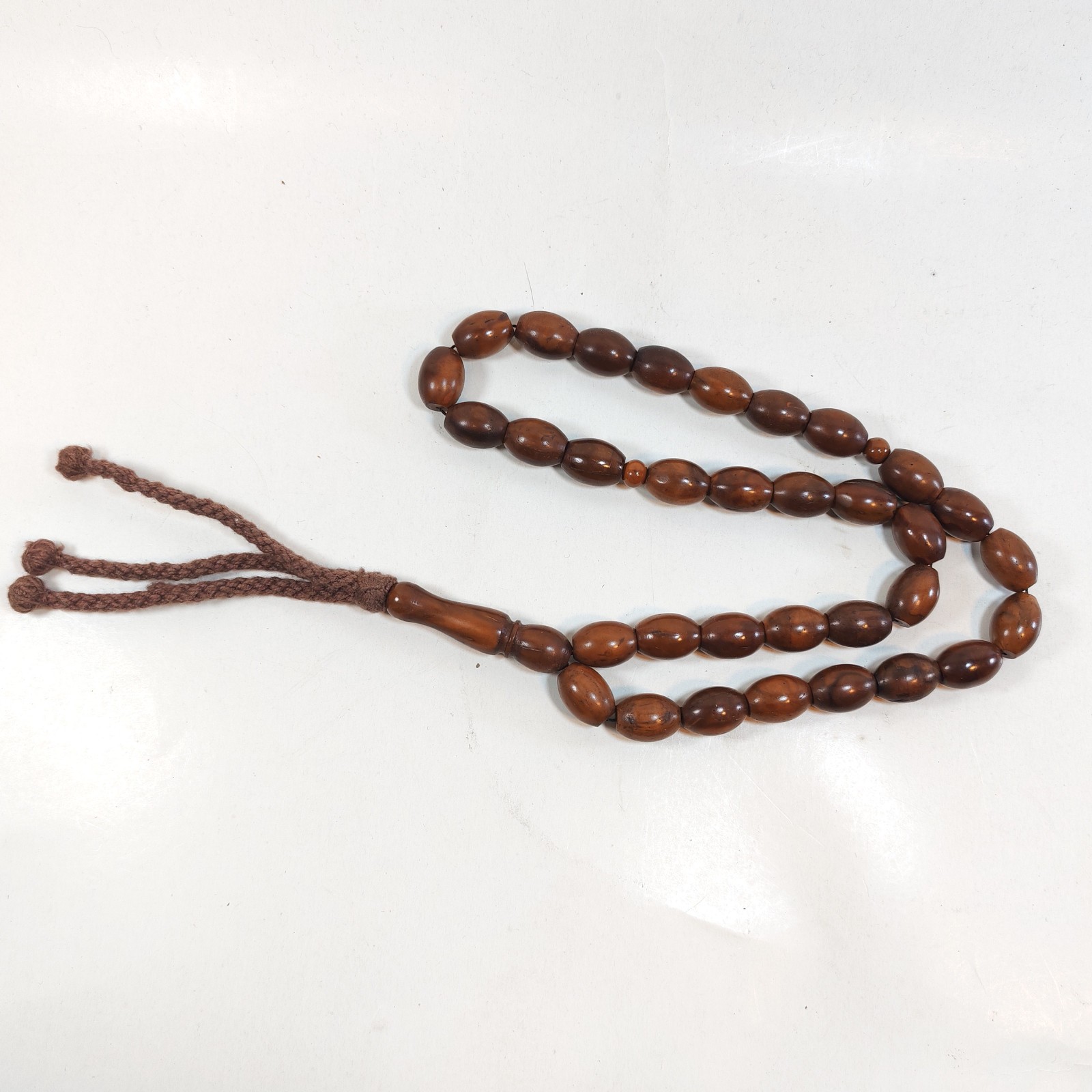 33 Beads Natural Kuka Wood Tasbih Prayer Beads Brown Misbaha Islamic Subha Handm sold by Sweilems in Amman