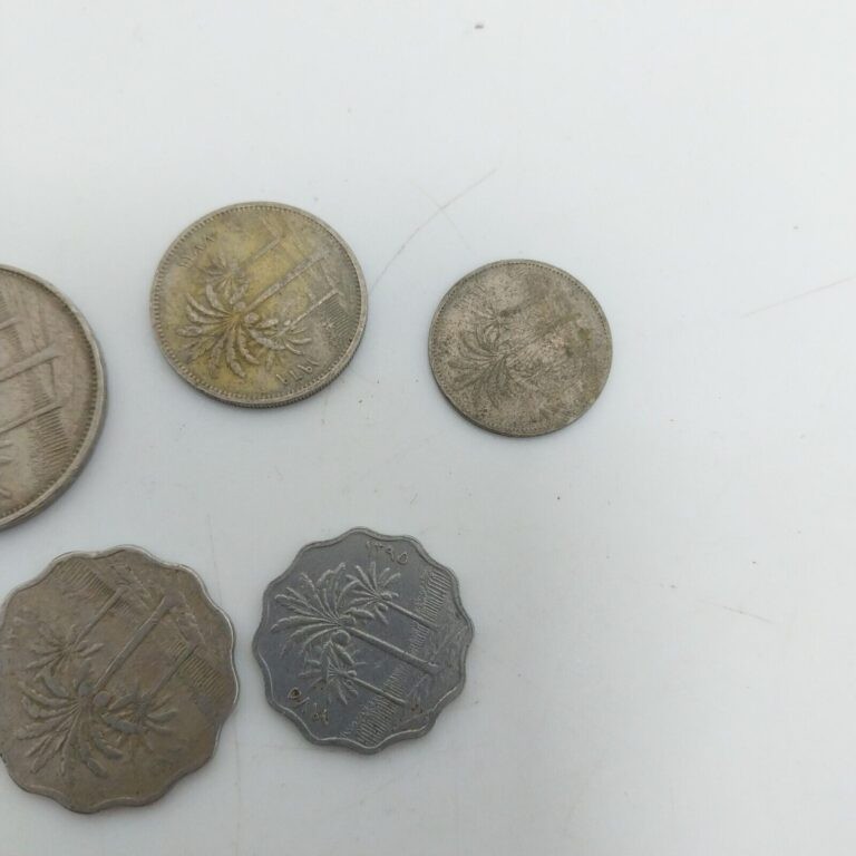 Iraq 5 Coins 5 10 25 50 100 Fils Used 1969-1975 detail photograph